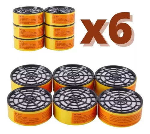Repuestos filtro p/ polvo/pintura mÃ¡scara x6un. RC203