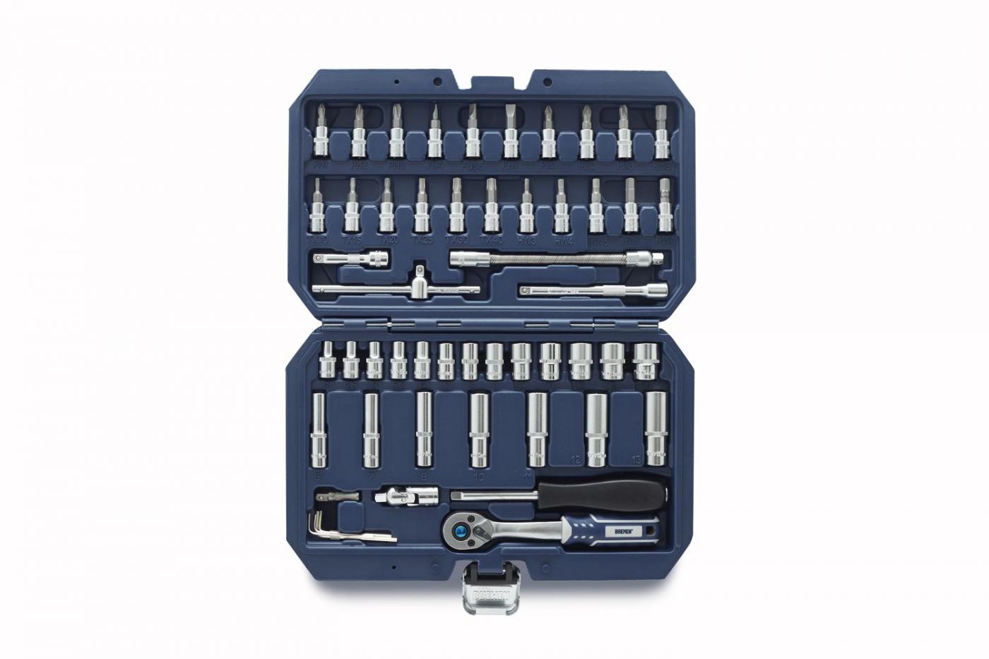 Juego de bocall. y accesorios encastre 1/4" 53 pzas. BREMEN - 6728